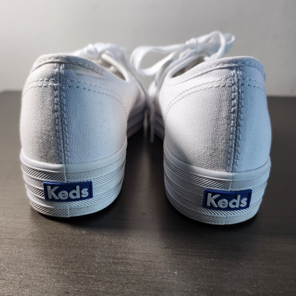 Keds Kickstart Triple White Rainbow Wave Stripe Platform Sneakers Size 8M NWOB - Picture 6 of 7